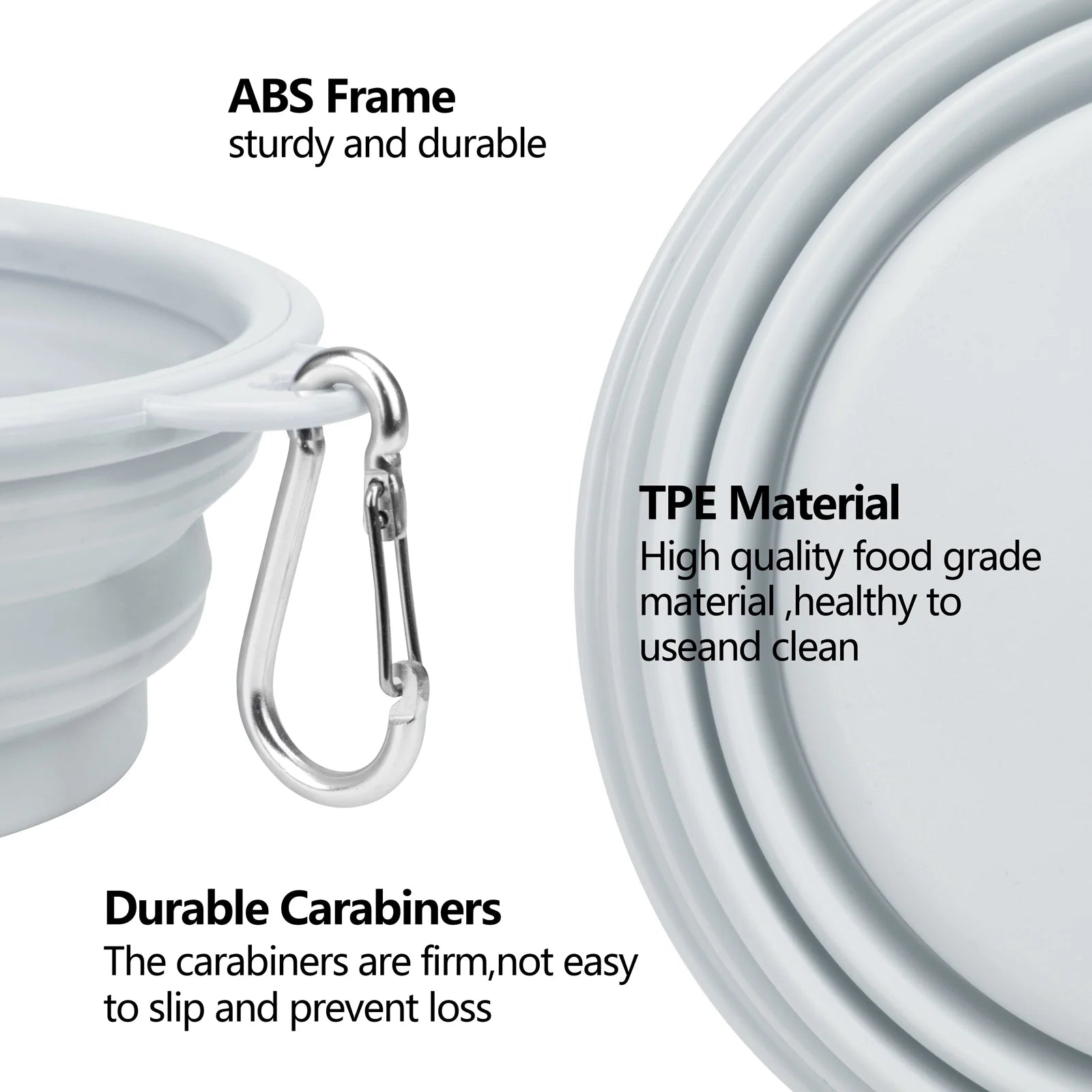 Premium Portable Collapsible Dog Bowls - 2 Pack (Blue) for Travel & Camping with Carabiner Clip