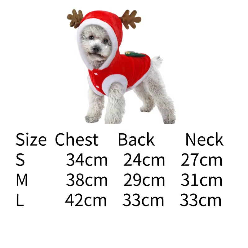 Pet Dog Clothes Autumn Keeps Warm in Winter Flannel Festive Clothes Dog Cat Deer Christmas Tree Clothes New Year Gifts Elk