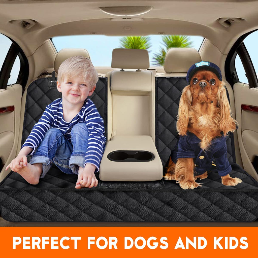 Ultimate Waterproof Dog Car Seat Cover - Non-Slip Back Seat Protector for Pets & Kids - Universal Fit for Cars, Trucks & SUVs - Black