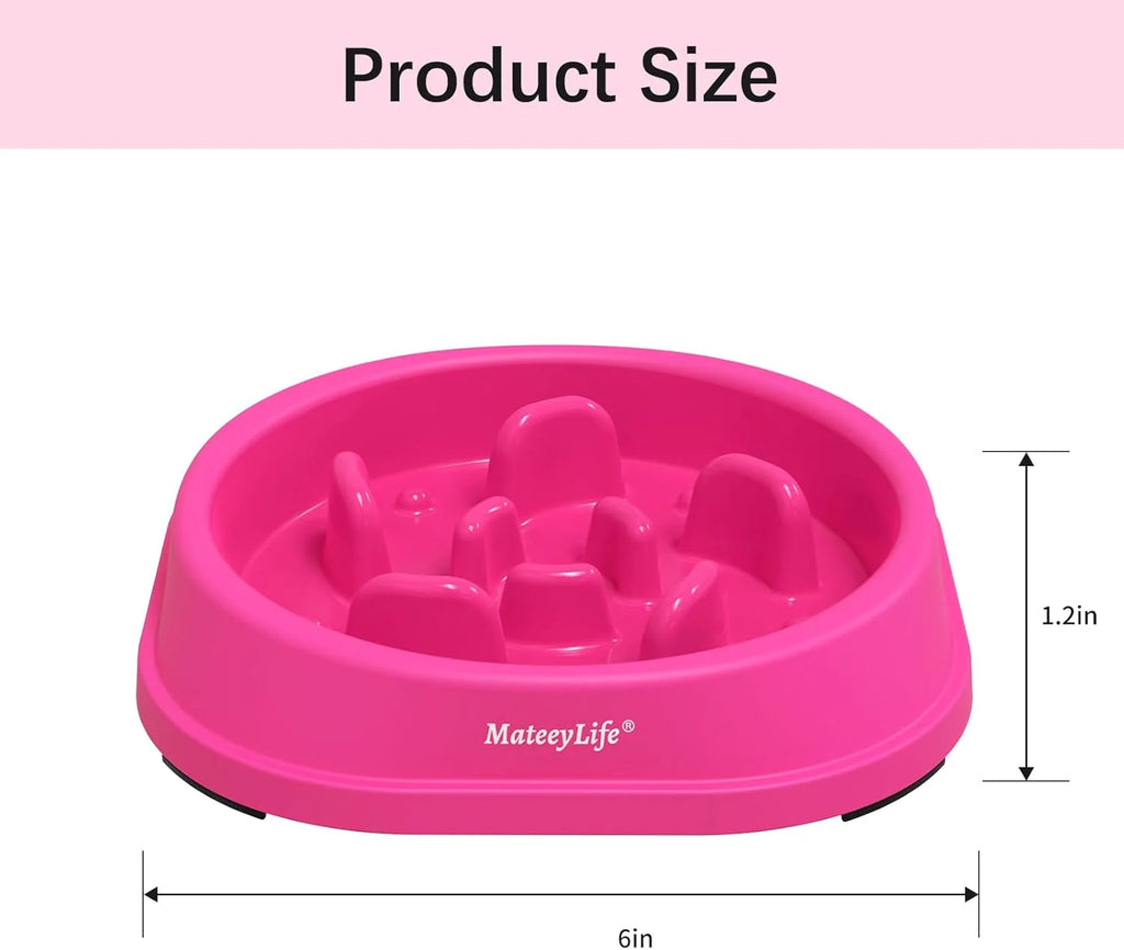 Slow Feeder Dog Bowls, Non Slip Cat Food Bowls, Bloat Stop Maze Pet Dishes, Interactive Feeder for Small Breeds 1 Cup Purple