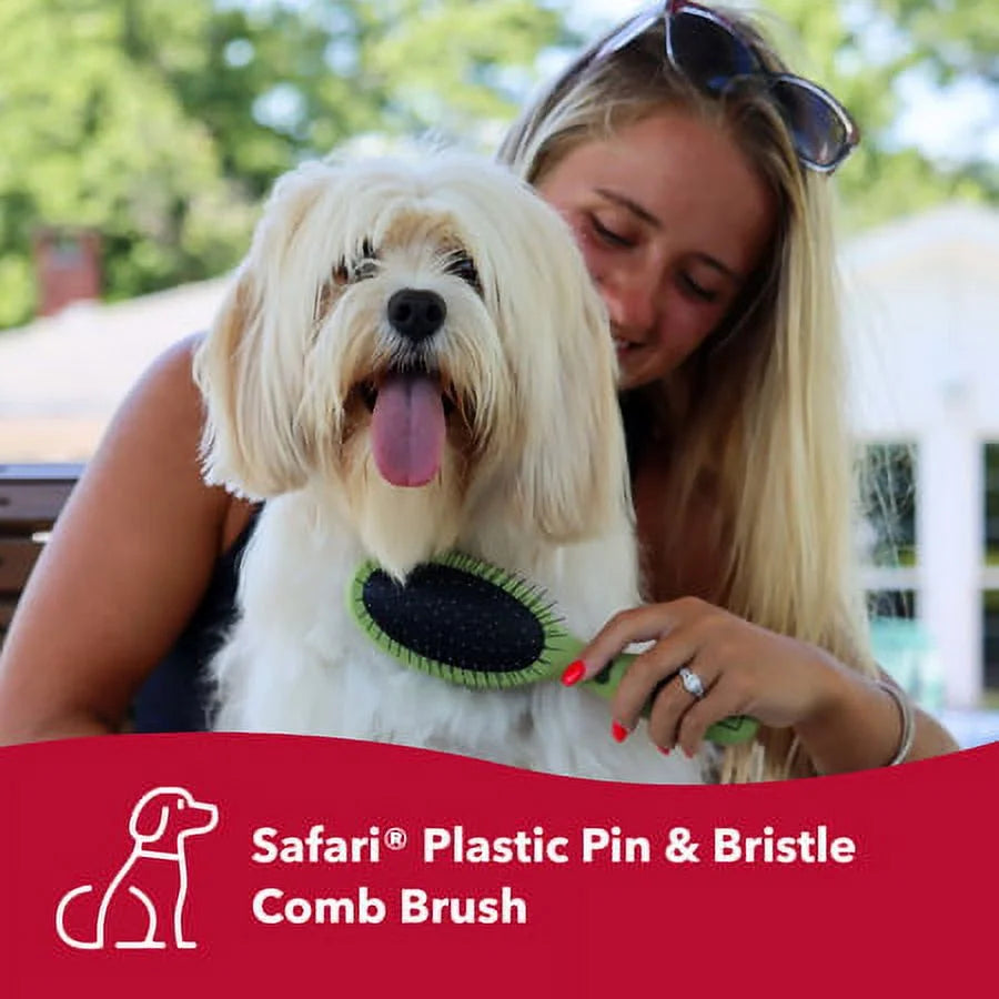 Safari Dog Pin and Bristle Combo Brush, Large
