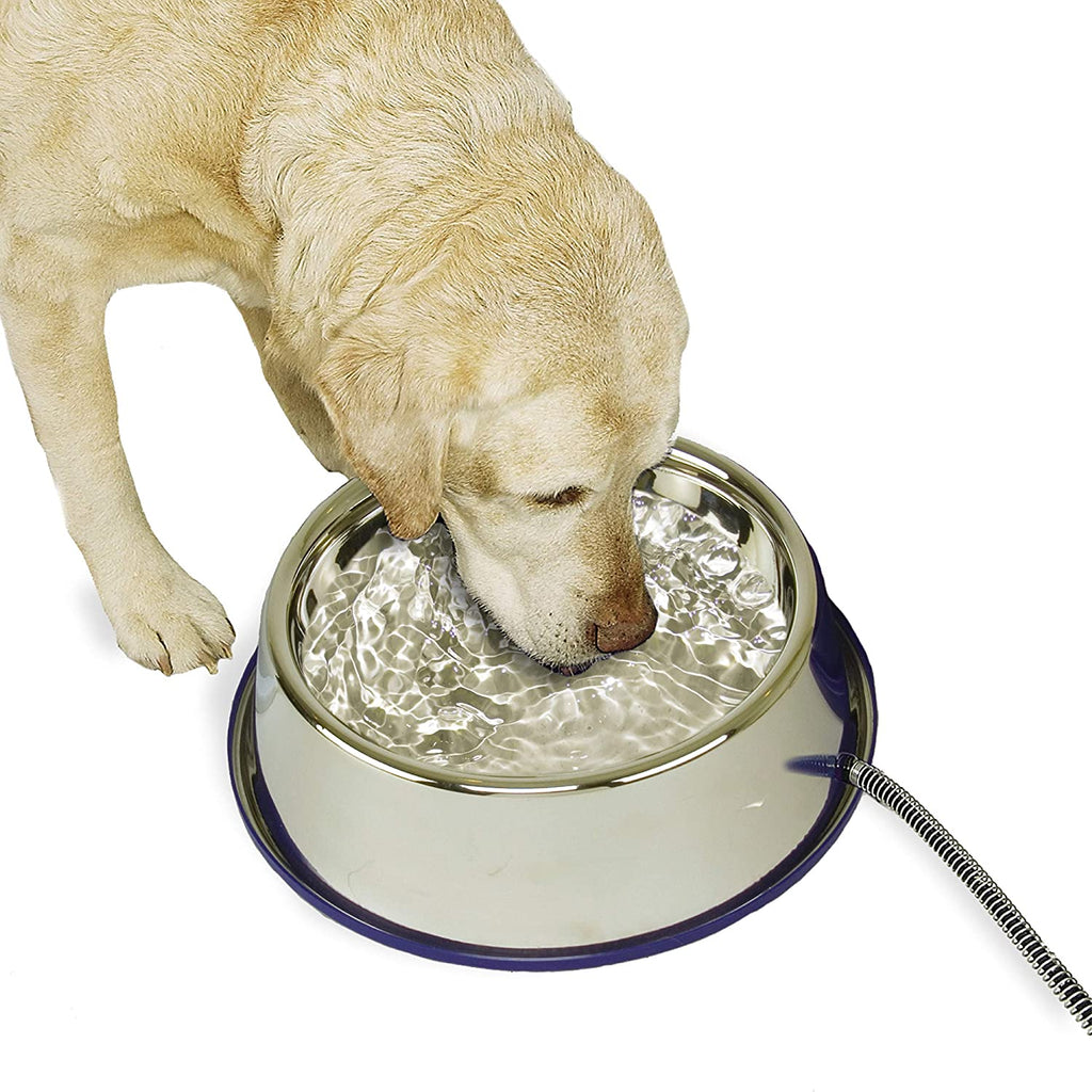 Thermal-Bowl 102 oz Heated Outdoor Pet Water Dish - No-Freeze Stainless Steel with Anti-Chew Cord & 25W Safety Certification