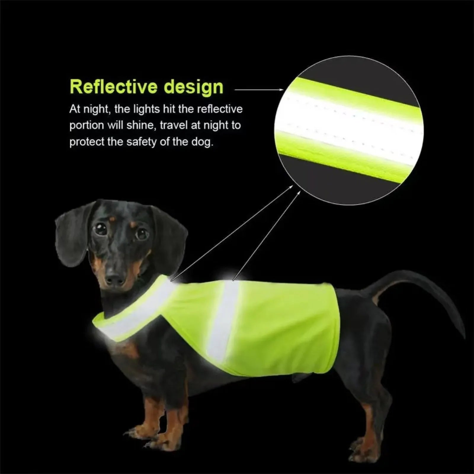 Reflective Dog Safety Vest High Visibility Yellow Fluorescent Dog Clothes Dog Hi Vis Jacket Coat Outdoor Night Safety Pet Supply