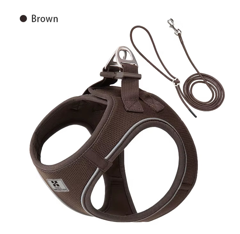 Dog Harness Leash Set for Small Medium Dog Adjustable Reflective Puppy Cat Harness Pet Vest Chihuahua Dachshund Outdoor Walking