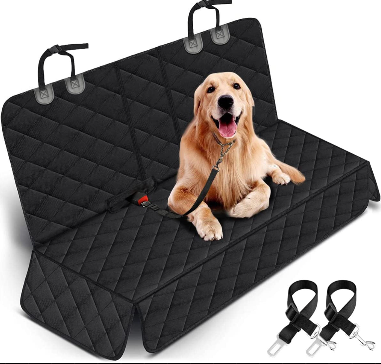 Ultimate Waterproof Dog Car Seat Cover - Non-Slip Back Seat Protector for Pets & Kids - Universal Fit for Cars, Trucks & SUVs - Black